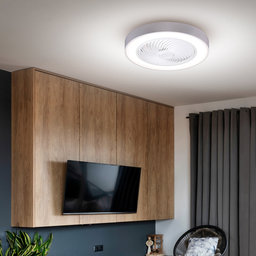Brilagi - LED-himennettävä kattovalaisin tuulettimella LED/30W/230V 3000-6500K halkaisija 50 cm valkoinen + kaukosäädin