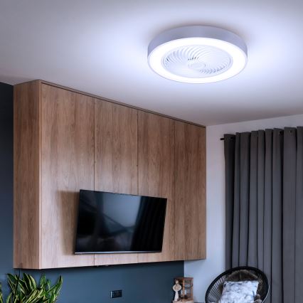 Brilagi - LED-himennettävä kattovalaisin tuulettimella LED/30W/230V 3000-6500K halkaisija 50 cm valkoinen + kaukosäädin