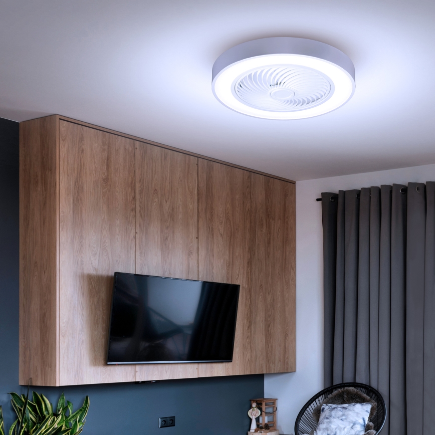 Brilagi - LED-himennettävä kattovalaisin tuulettimella LED/30W/230V 3000-6500K halkaisija 50 cm valkoinen + kaukosäädin