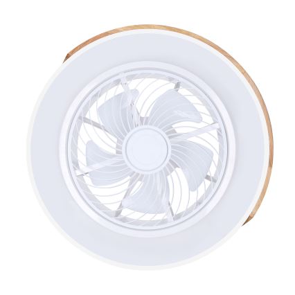 Brilagi - LED Himmennettävä kattovalaisin tuulettimella LED/30W/230V 3000-6500K halkaisija 50 cm valkoinen/tammi + kaukosäädin