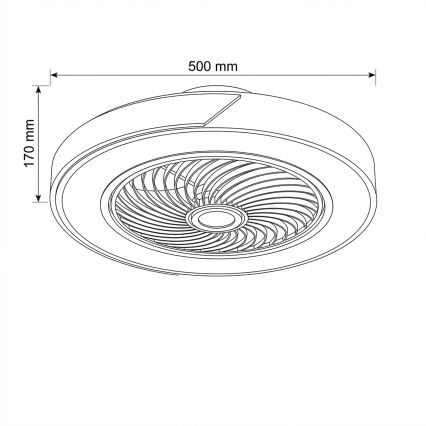 Brilagi - Himmennettävä LED-kattovalaisin tuulettimella LED/38W/230V 3000-6500K halkaisija 50 cm kultainen/tammi + kaukosäädin
