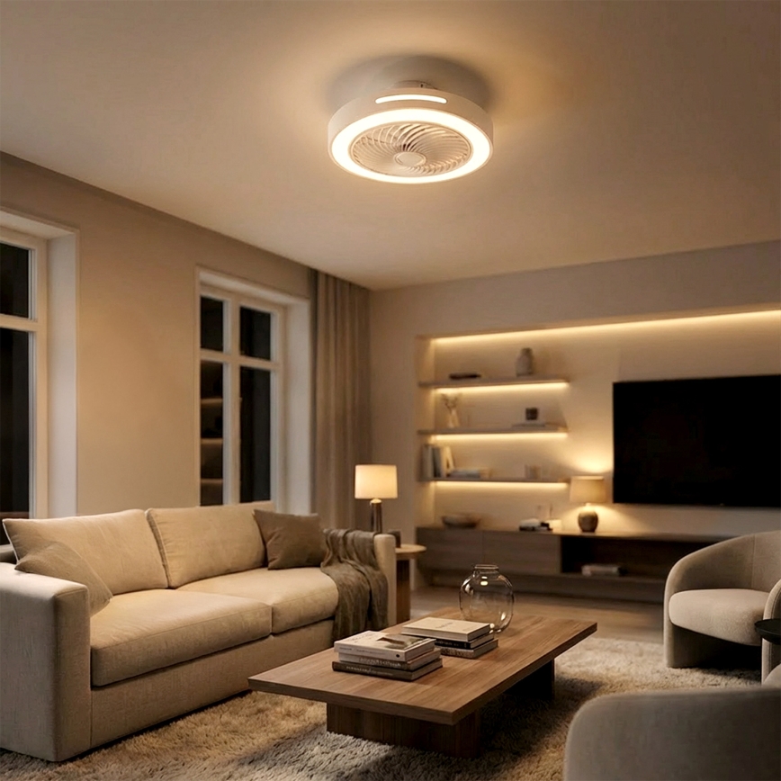 Brilagi - himmennettävä LED-kattovalaisin tuulettimella LED/38W/230V 3000-6500K halkaisija 46 cm valkoinen + kaukosäädin