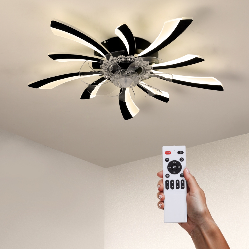 Brilagi - LED himmennettävä kattovalaisin tuulettimella LED/50W/230V 3000-6500K musta + kaukosäädin