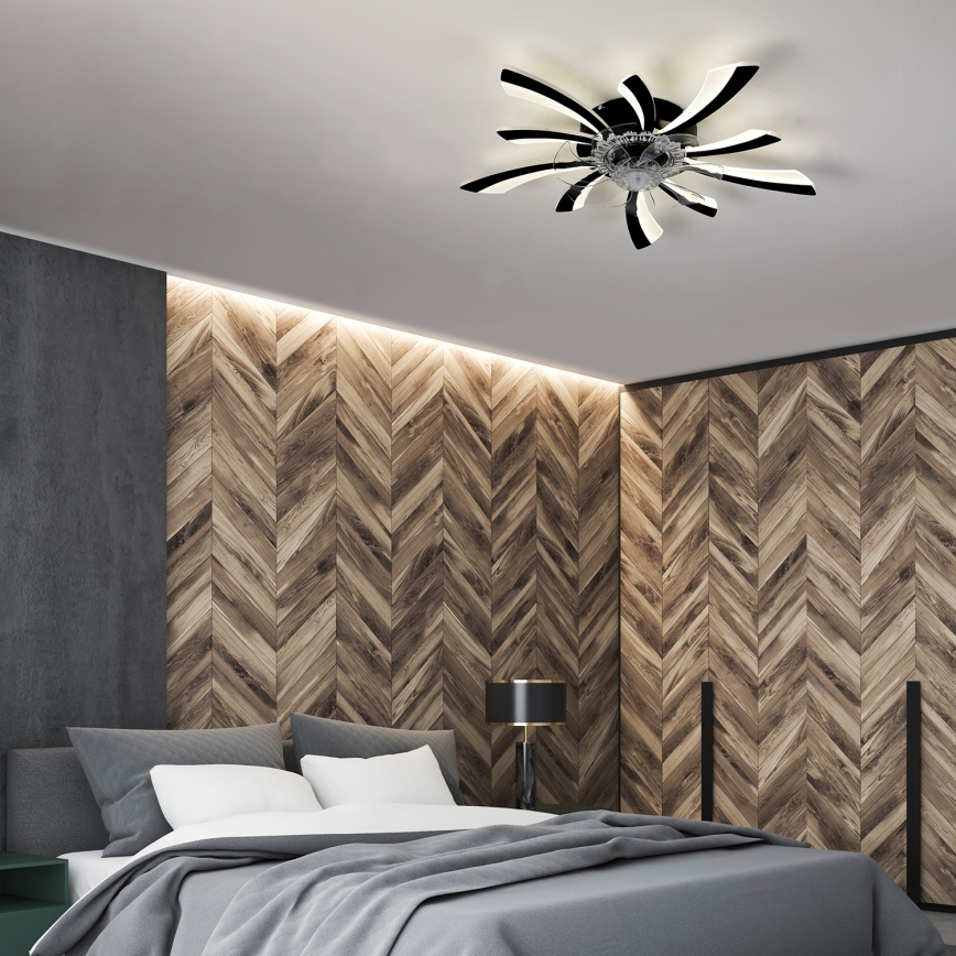 Brilagi - LED himmennettävä kattovalaisin tuulettimella LED/50W/230V 3000-6500K musta + kaukosäädin