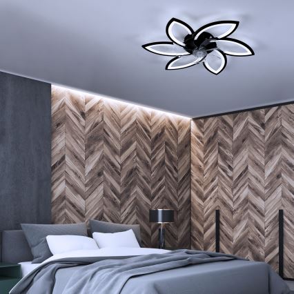 Brilagi - LED himmennettävä kattovalaisin tuulettimella LED/50W/230V 3000-6500K musta + kaukosäädin