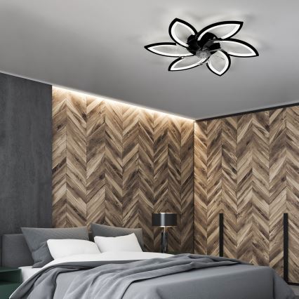 Brilagi - LED himmennettävä kattovalaisin tuulettimella LED/50W/230V 3000-6500K musta + kaukosäädin