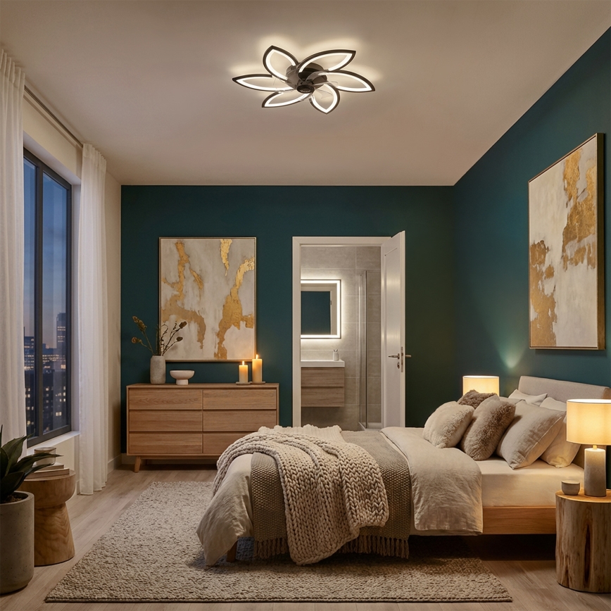 Brilagi - LED himmennettävä kattovalaisin tuulettimella LED/50W/230V 3000-6500K musta + kaukosäädin