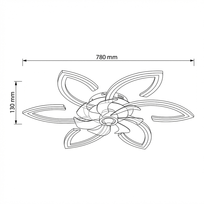 Brilagi - LED himmennettävä kattovalaisin tuulettimella LED/50W/230V 3000-6500K musta + kaukosäädin