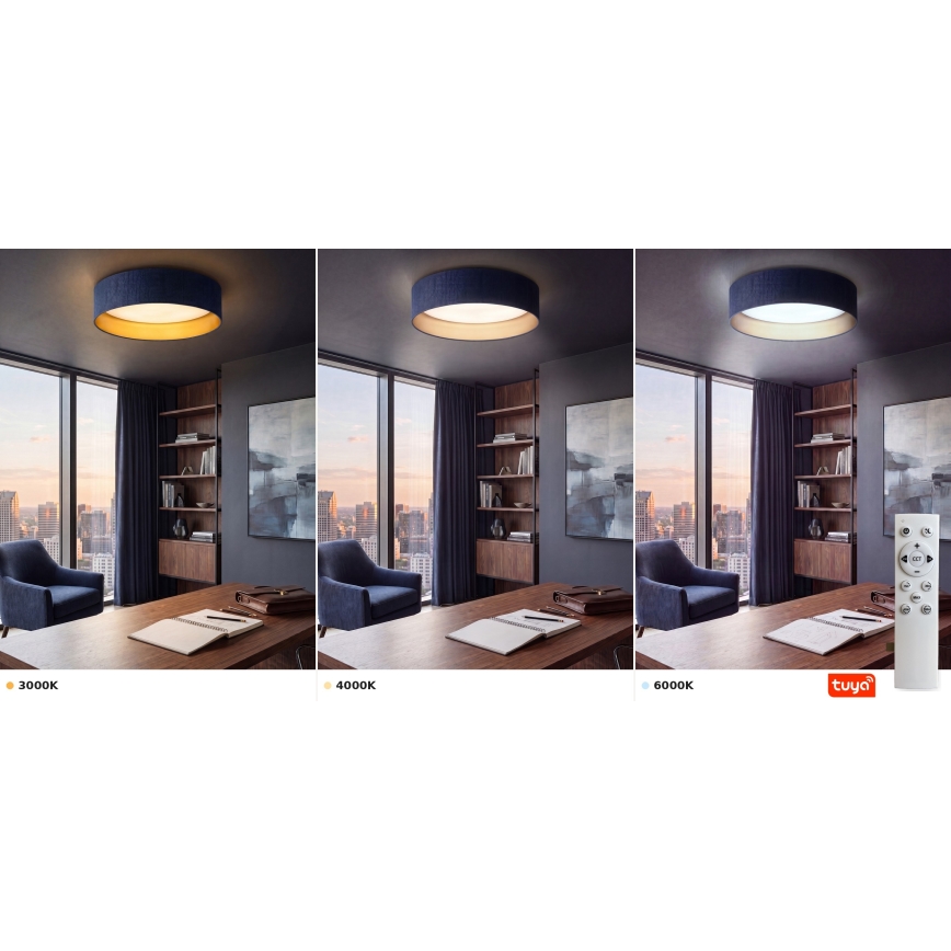 Brilagi - himmennettävä LED-kattovalaisin VELVET SMARTIX STARS LED/24W/230V 3000–6000K halkaisija 45 cm sininen/kultainen Wi‑Fi Tuya Beacon + kaukosäädin