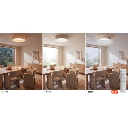 Brilagi - LED-himmennettävä kattovalaisin VELVET SMARTIX STARS LED/24W/230V 3000–6000 K, halkaisija 45 cm, kermanvalkoinen, Wi‑Fi Tuya Beacon + kaukosäädin
