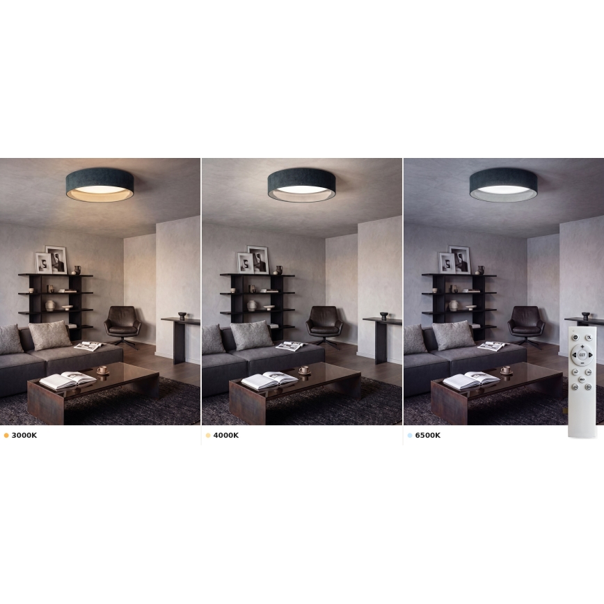 BRILAGI - himmennettävä LED-kattovalaisin VELVET SMART VARI LED/24W/230V 3000-6500K Ø 45 cm vihreä + kaukosäädin