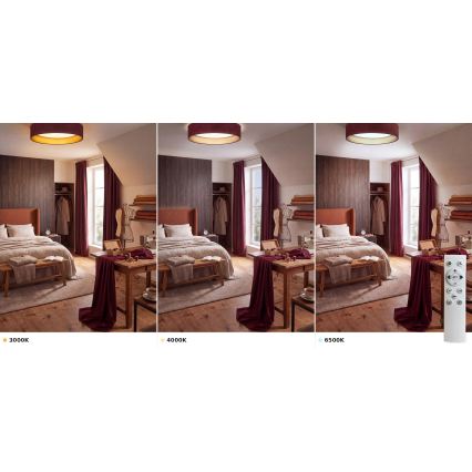 Brilagi - LED-himmennettävä kattovalaisin VELVET SMART VARI LED/24W/230V 3000-6500K Ø 45 cm viininpunainen/kultainen + kaukosäädin