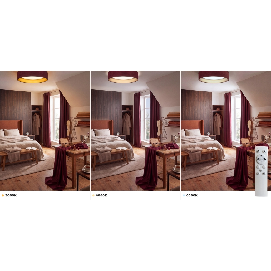 Brilagi - LED-himmennettävä kattovalaisin VELVET SMART VARI LED/24W/230V 3000-6500K Ø 45 cm viininpunainen/kultainen + kaukosäädin