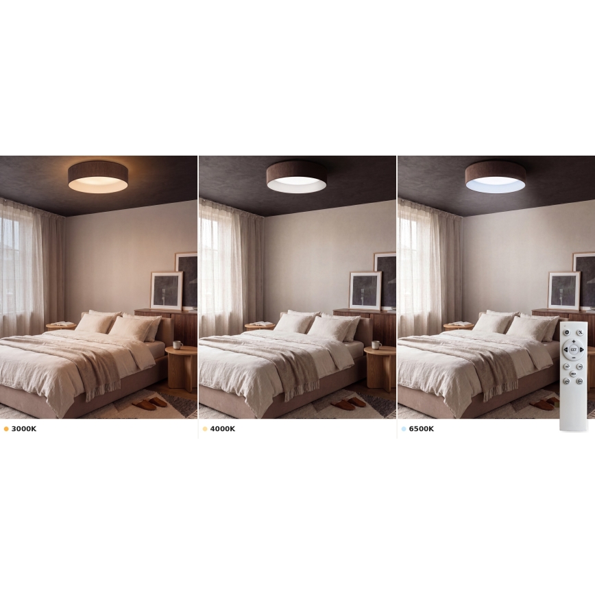 Brilagi - LED-himmennettävä kattovalaisin VELVET SMART VARI LED/36W/230V 3000–6500 K Ø 55 cm ruskea + kaukosäädin