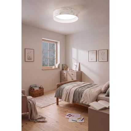 Brilagi - LED-himmennettävä kattovalaisin VELVET SMART VARI LED/36W/230V 3000-6500K halkaisija 55 cm valkoinen/kukat + kaukosäädin