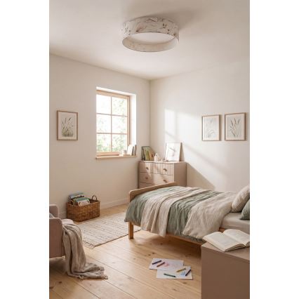 Brilagi - LED-himmennettävä kattovalaisin VELVET SMART VARI LED/36W/230V 3000-6500K halkaisija 55 cm valkoinen/kukat + kaukosäädin