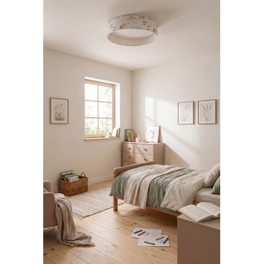 Brilagi - LED-himmennettävä kattovalaisin VELVET SMART VARI LED/36W/230V 3000-6500K halkaisija 55 cm valkoinen/kukat + kaukosäädin