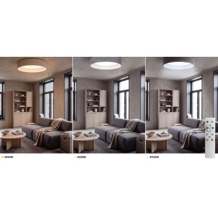 BRILAGI - LED himmennettävä kattovalaisin VELVET SMART VARI LED/36W/230V 3000-6500K halkaisija 55 cm harmaa + kaukosäädin