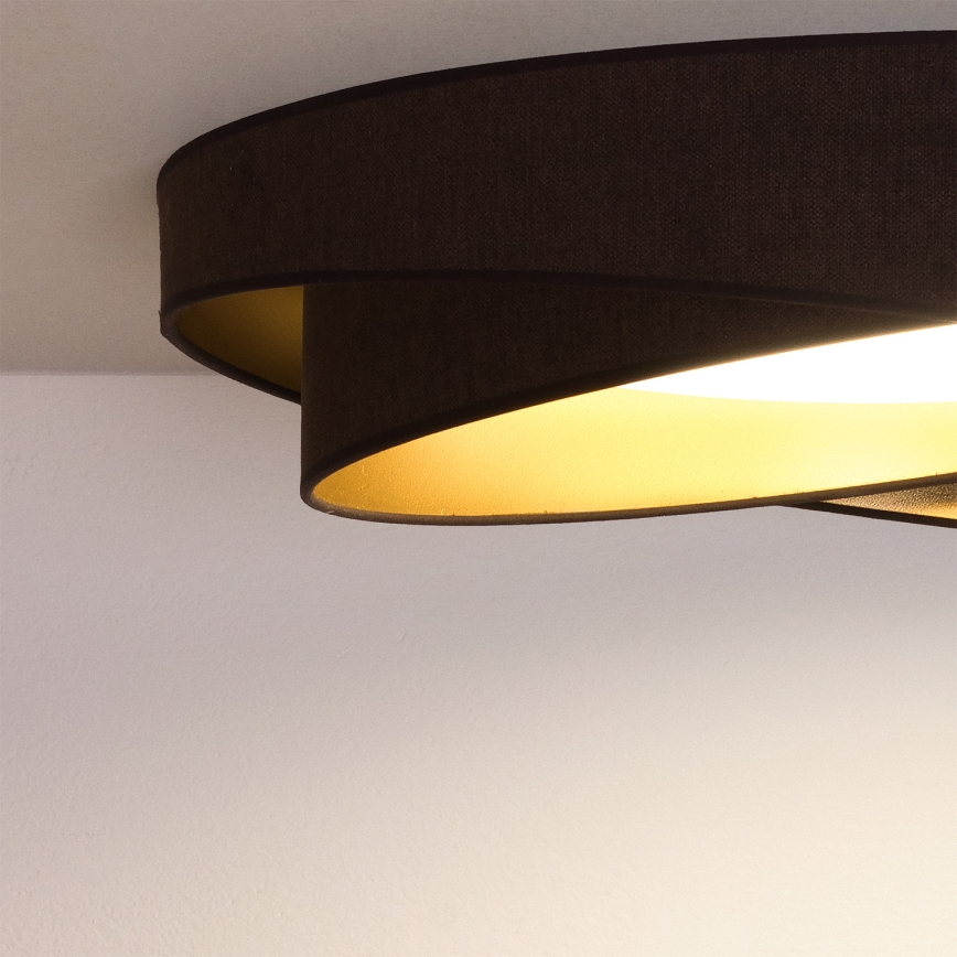 BRILAGI - LED-himmennettävä kattovalaisin VELVET TWIST LED/36W/230V 3000-6000K halkaisija 65 cm Wi-Fi Tuya Beacon ruskea/kultainen + kaukosäädin