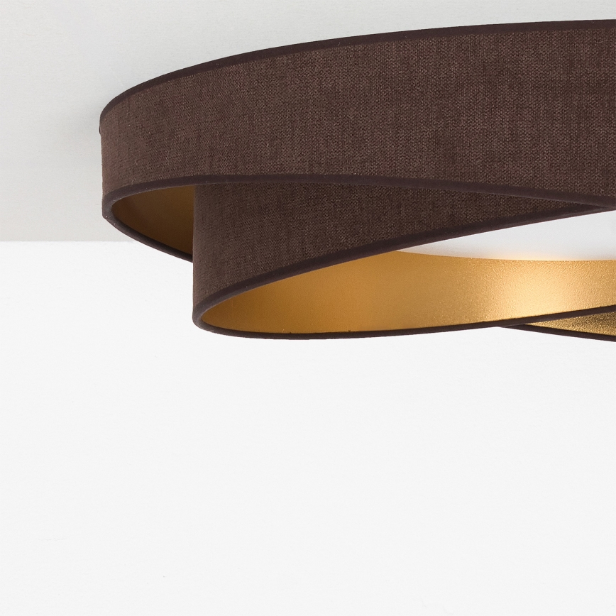 BRILAGI - LED-himmennettävä kattovalaisin VELVET TWIST LED/36W/230V 3000-6000K halkaisija 65 cm Wi-Fi Tuya Beacon ruskea/kultainen + kaukosäädin
