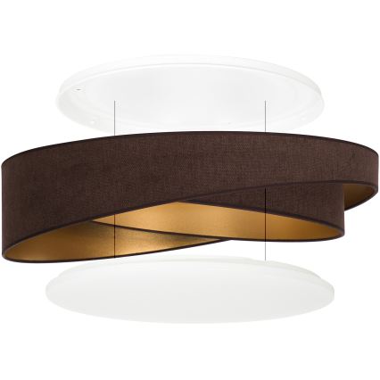 BRILAGI - LED-himmennettävä kattovalaisin VELVET TWIST LED/36W/230V 3000-6000K halkaisija 65 cm Wi-Fi Tuya Beacon ruskea/kultainen + kaukosäädin