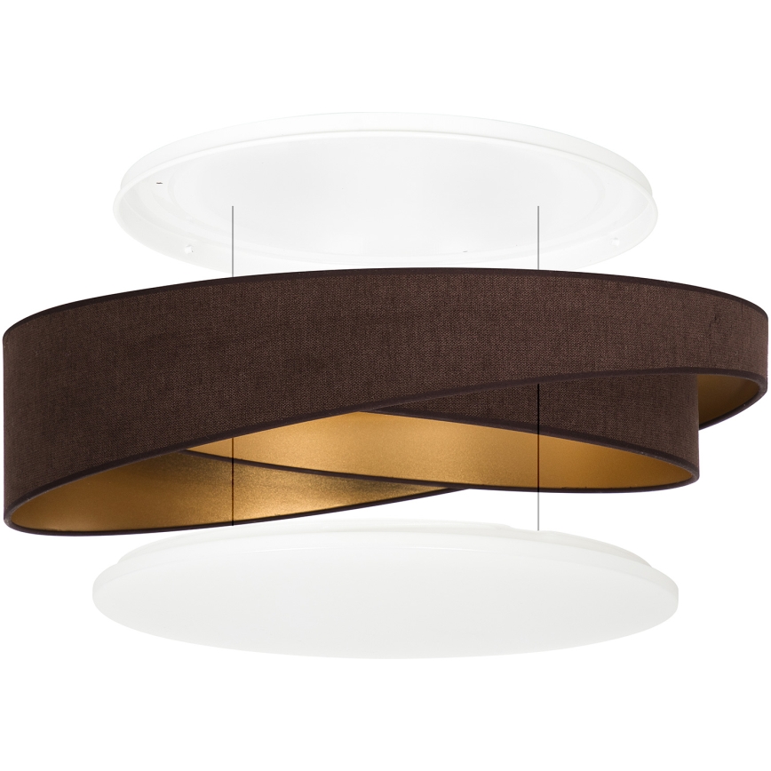 BRILAGI - LED-himmennettävä kattovalaisin VELVET TWIST LED/36W/230V 3000-6000K halkaisija 65 cm Wi-Fi Tuya Beacon ruskea/kultainen + kaukosäädin