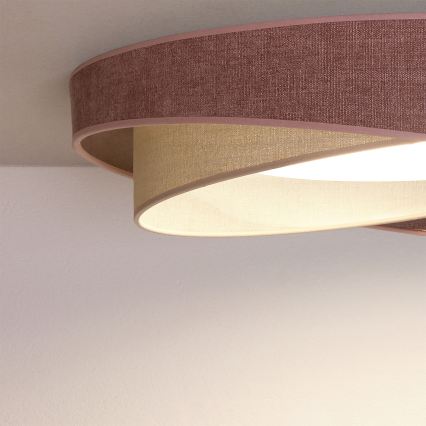 BRILAGI - LED himmennettävä kattovalaisin VELVET TWIST LED/36W/230V 3000-6000K halkaisija 65 cm Wi-Fi Tuya Beacon vaaleanpunainen/kerma + kaukosäädin