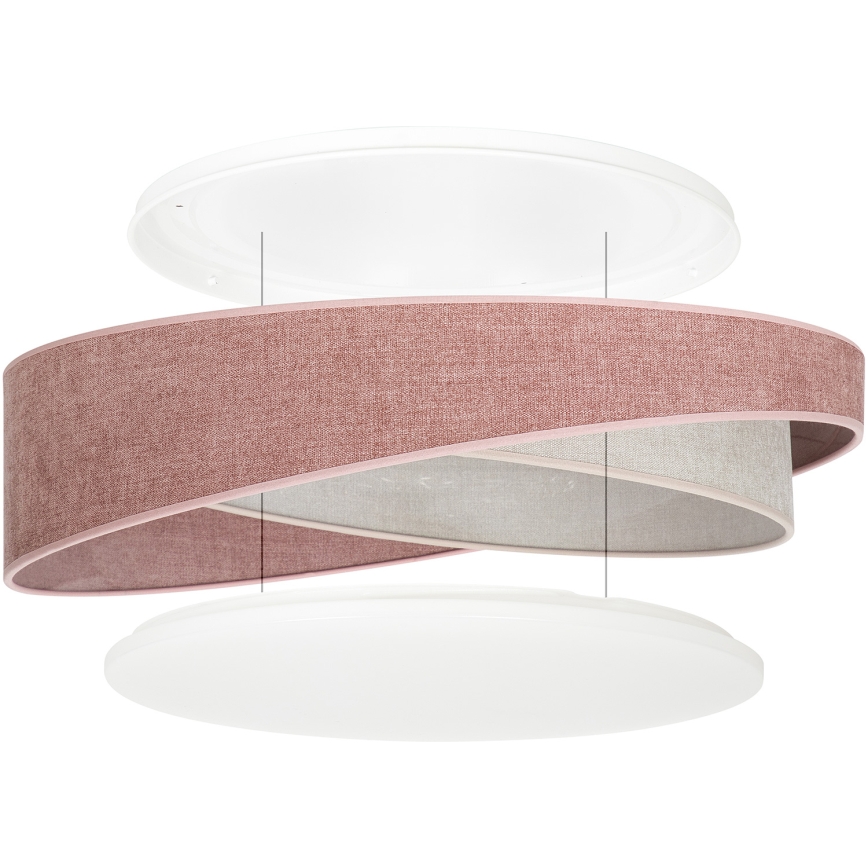 BRILAGI - LED himmennettävä kattovalaisin VELVET TWIST LED/36W/230V 3000-6000K halkaisija 65 cm Wi-Fi Tuya Beacon vaaleanpunainen/kerma + kaukosäädin