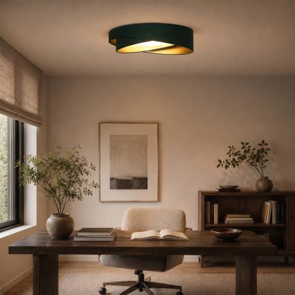 BRILAGI - LED-himennettävä kattovalaisin VELVET TWIST LED/36W/230V 3000-6000K halkaisija 65 cm Wi-Fi Tuya Beacon vihreä/kultainen + kaukosäädin
