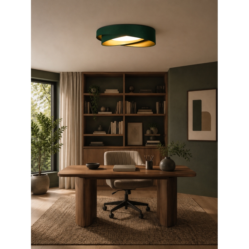 BRILAGI - LED-himennettävä kattovalaisin VELVET TWIST LED/36W/230V 3000-6000K halkaisija 65 cm Wi-Fi Tuya Beacon vihreä/kultainen + kaukosäädin