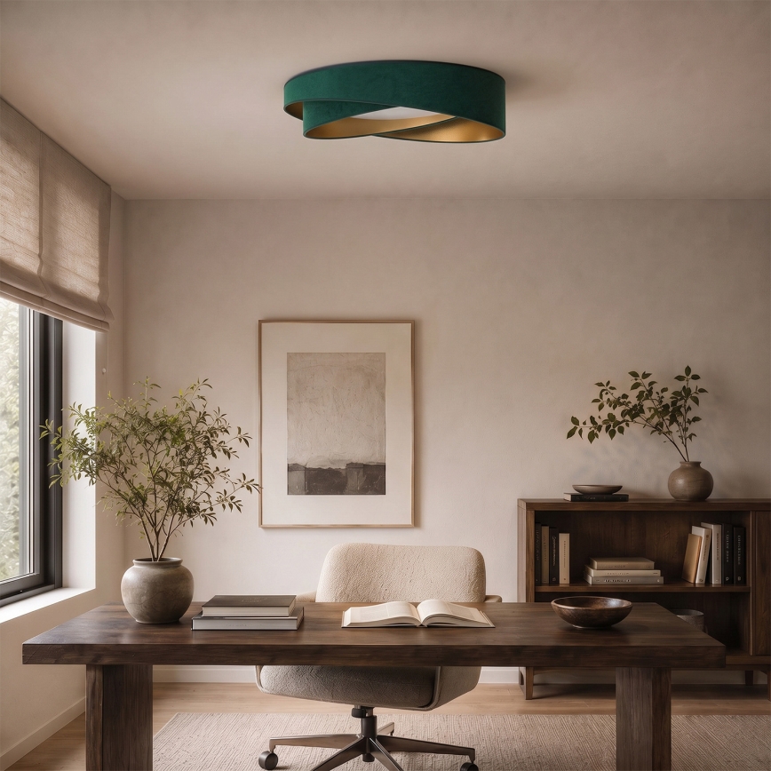 BRILAGI - LED-himennettävä kattovalaisin VELVET TWIST LED/36W/230V 3000-6000K halkaisija 65 cm Wi-Fi Tuya Beacon vihreä/kultainen + kaukosäädin