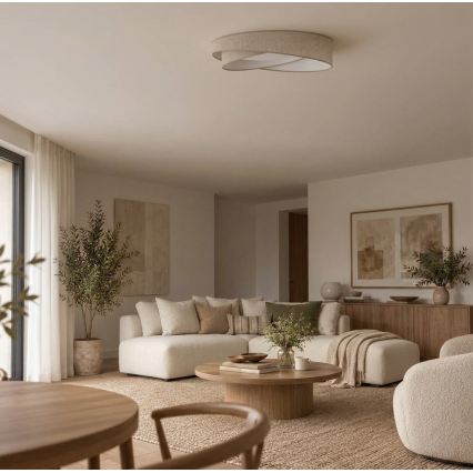 BRILAGI - LED himmennettävä kattovalaisin VELVET TWIST LED/36W/230V 3000-6000K halkaisija 65 cm Wi-Fi Tuya Beacon beige + kaukosäädin