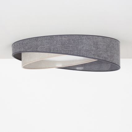 BRILAGI - Himmennettävä kattovalaisin VELVET TWIST LED/36W/230V 3000-6000K Ø 65 cm Wi-Fi Tuya Beacon harmaa/kerma + kaukosäädin
