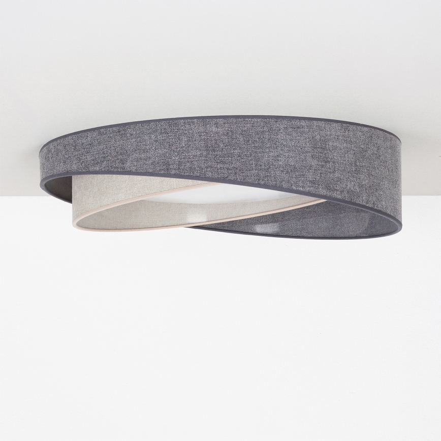 BRILAGI - Himmennettävä kattovalaisin VELVET TWIST LED/36W/230V 3000-6000K Ø 65 cm Wi-Fi Tuya Beacon harmaa/kerma + kaukosäädin