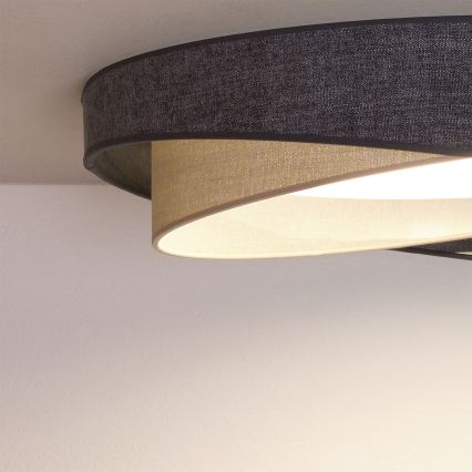 BRILAGI - Himmennettävä kattovalaisin VELVET TWIST LED/36W/230V 3000-6000K Ø 65 cm Wi-Fi Tuya Beacon harmaa/kerma + kaukosäädin