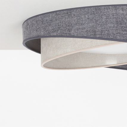 BRILAGI - Himmennettävä kattovalaisin VELVET TWIST LED/36W/230V 3000-6000K Ø 65 cm Wi-Fi Tuya Beacon harmaa/kerma + kaukosäädin