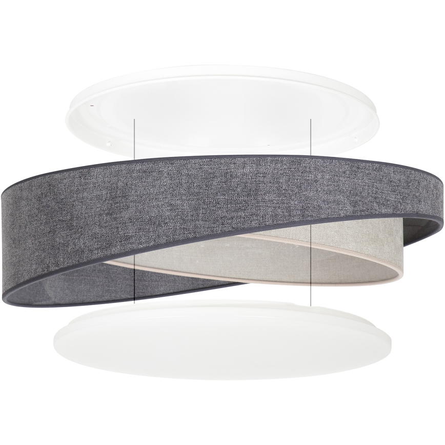 BRILAGI - Himmennettävä kattovalaisin VELVET TWIST LED/36W/230V 3000-6000K Ø 65 cm Wi-Fi Tuya Beacon harmaa/kerma + kaukosäädin