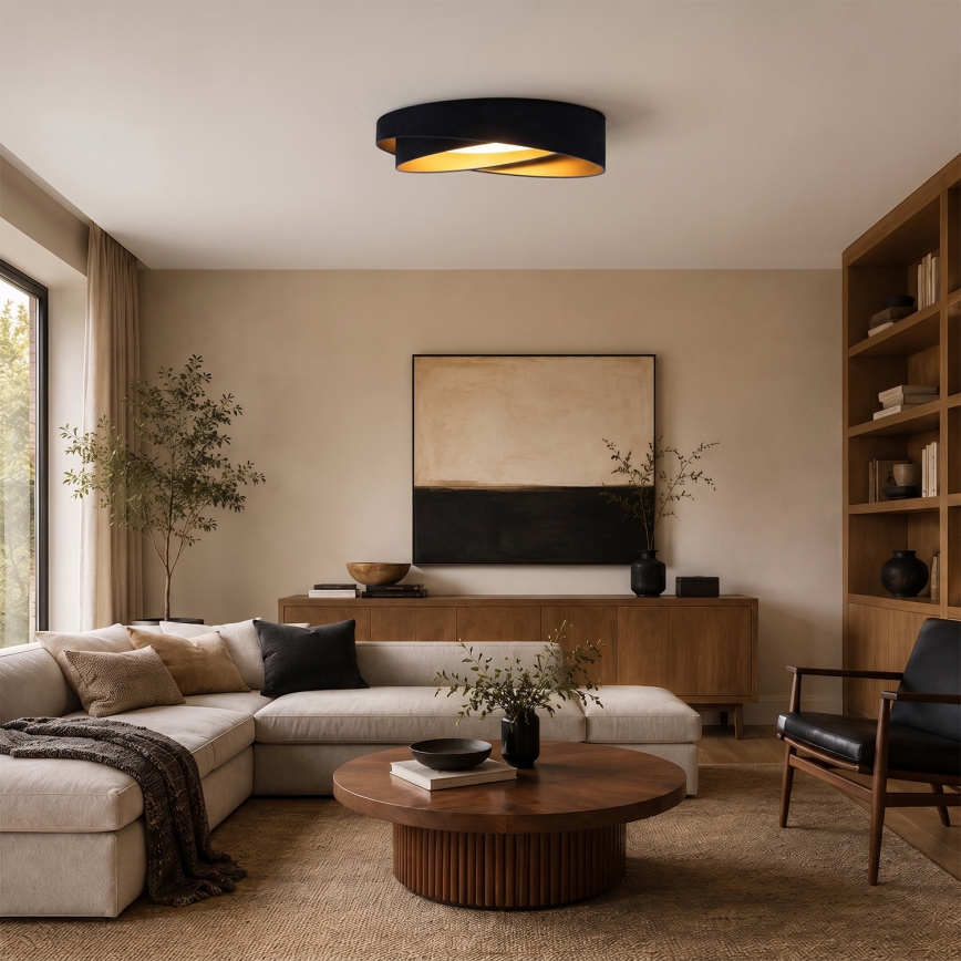 BRILAGI - himmennettävä kattovalaisin VELVET TWIST LED/36W/230V 3000–6000K halkaisija 65 cm Wi-Fi Tuya Beacon sininen/kultainen + kauko-ohjain