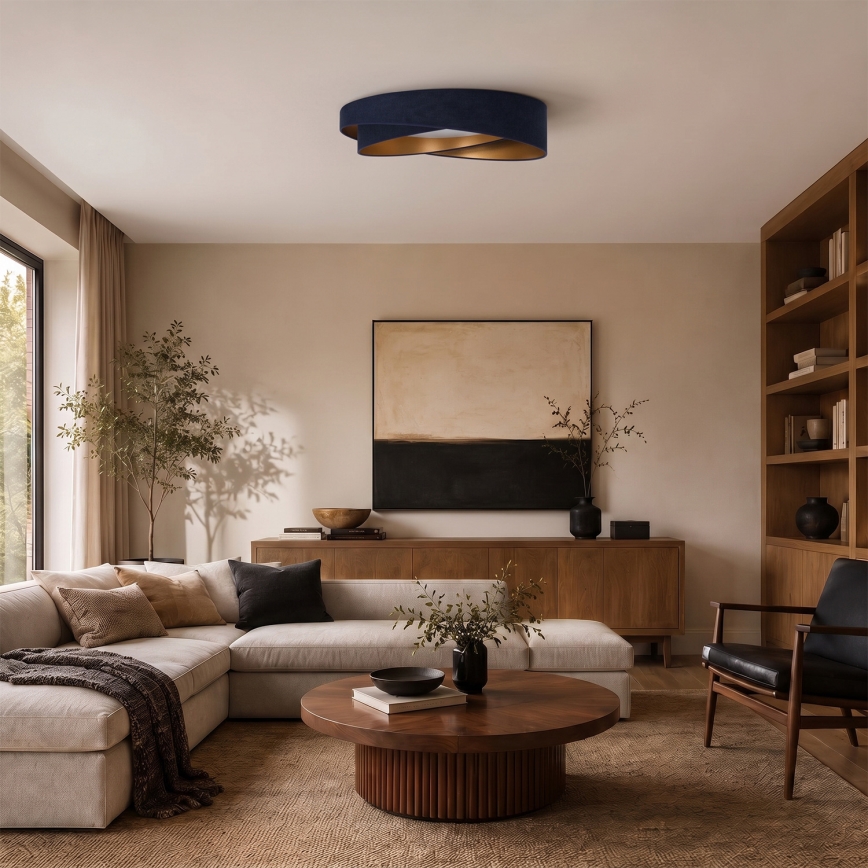 BRILAGI - himmennettävä kattovalaisin VELVET TWIST LED/36W/230V 3000–6000K halkaisija 65 cm Wi-Fi Tuya Beacon sininen/kultainen + kauko-ohjain