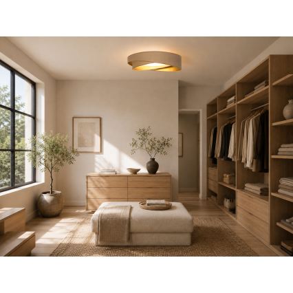 BRILAGI - LED Himennettävä kattovalaisin VELVET TWIST LED/36W/230V 3000-6000K halkaisija 65 cm Wi-Fi Tuya Beacon valkoinen/kulta + kauko-ohjain