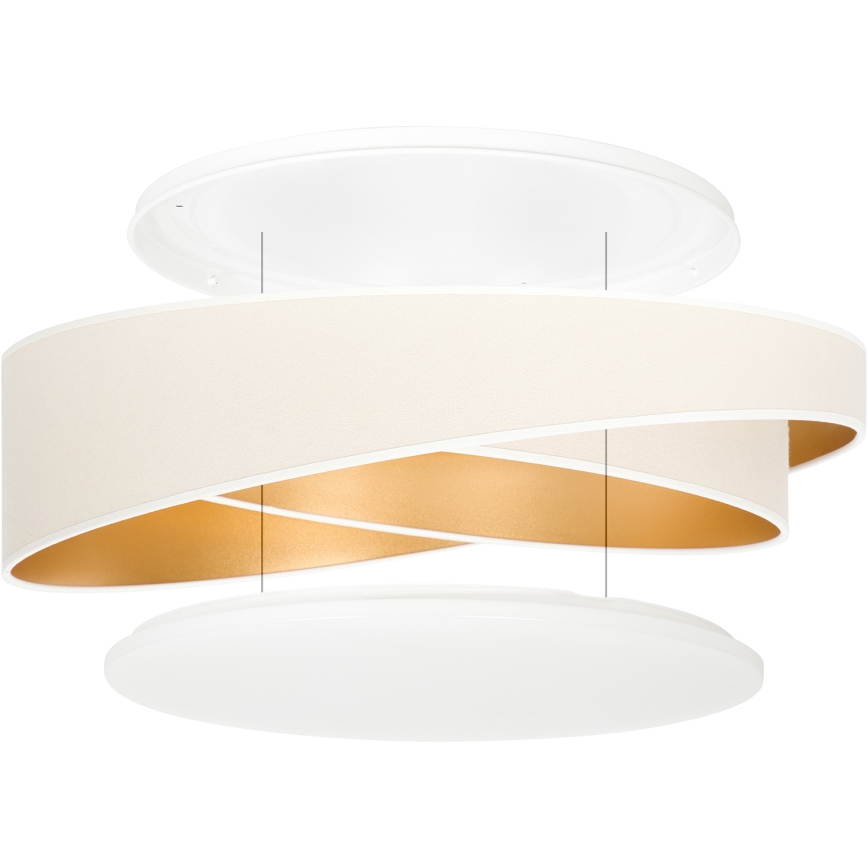 BRILAGI - LED Himennettävä kattovalaisin VELVET TWIST LED/36W/230V 3000-6000K halkaisija 65 cm Wi-Fi Tuya Beacon valkoinen/kulta + kauko-ohjain