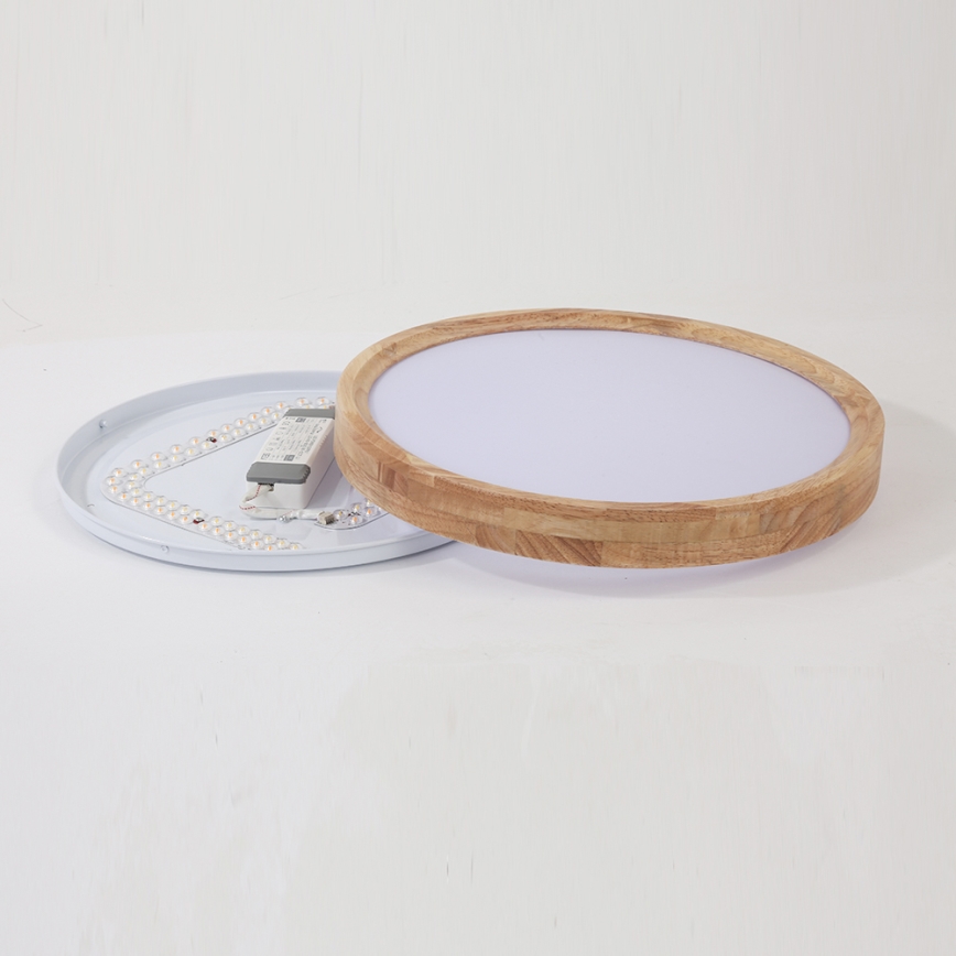 Brilagi - WOODROUND LED - himmennettävä kattovalaisin LED/30W/230V, 3000-6000K, Ø 40 cm, puu, CRI 90 + kaukosäädin