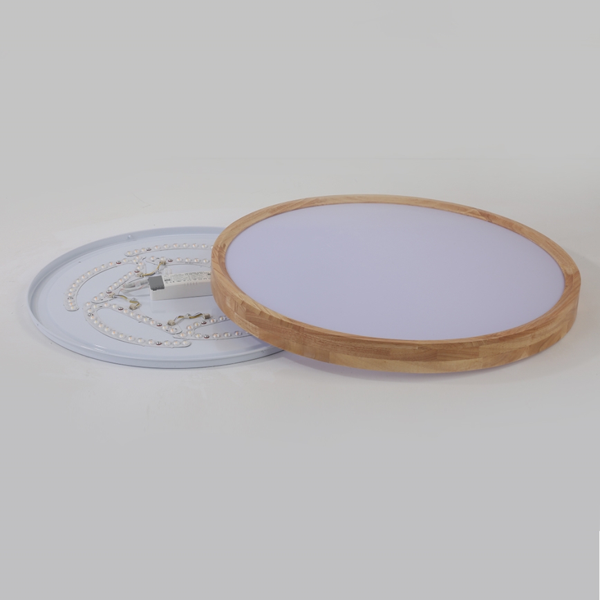 Brilagi - LED-himmennettävä kattovalaisin WOODROUND LED/40W/230V 3000-6000K halkaisija 60 cm puupintainen CRI 90 + kaukosäädin