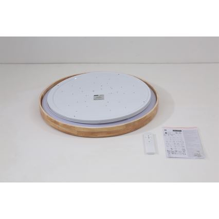 Brilagi - LED-himmennettävä kattovalaisin WOODROUND LED/40W/230V 3000-6000K halkaisija 60 cm puupintainen CRI 90 + kaukosäädin