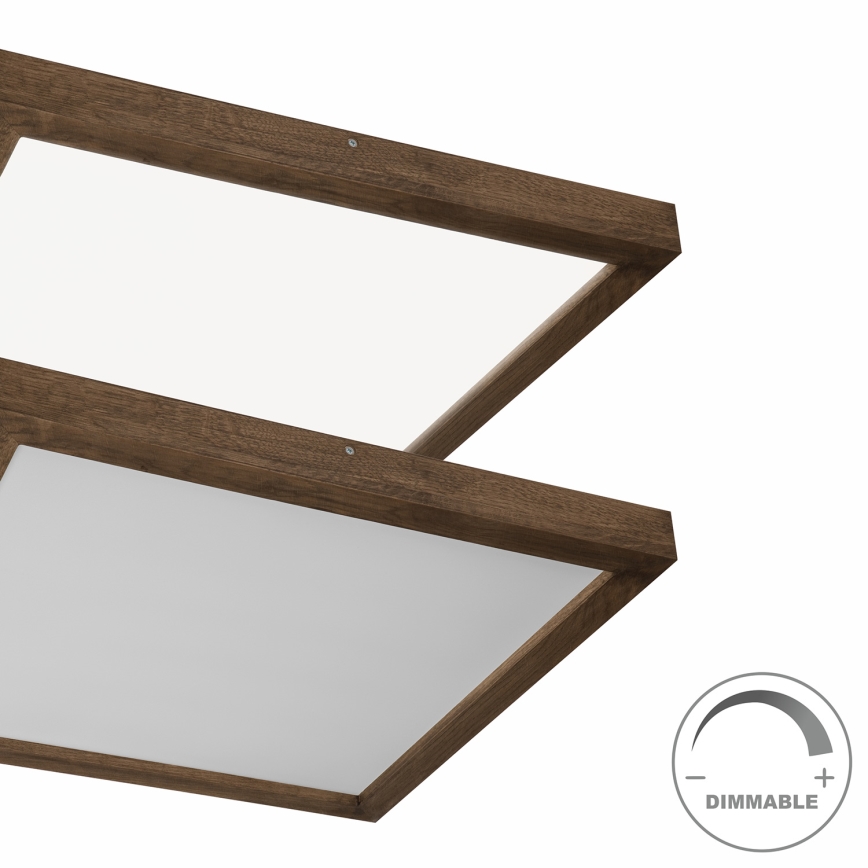 BRILAGI - himmennettävä LED-kattovalaisin kylpyhuoneeseen WOODY FRAME LED/50W/230V tammi/pähkinä 60x60 cm 3000-6000K IP44 + kaukosäädin