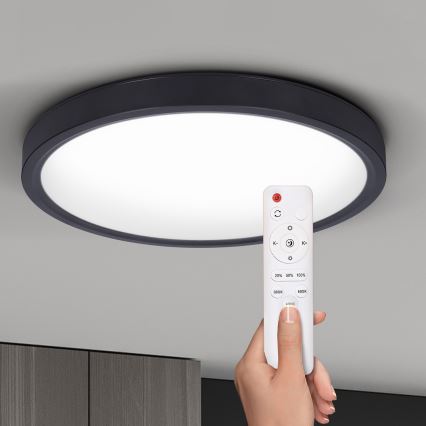 Brilagi - Himmennettävä LED-kattovalaisin ESTELA LED/36W/230V 3000-6500K ø 30 cm musta + kauko-ohjaus