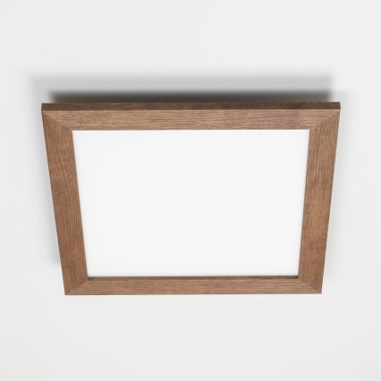 Brilagi - Himmennettävä LED-kattovalaisin SLIMFRAME WOOD LED/36W/230V 49,5x49,5 cm 3000-6000K tummanruskea + kauko-ohjaus