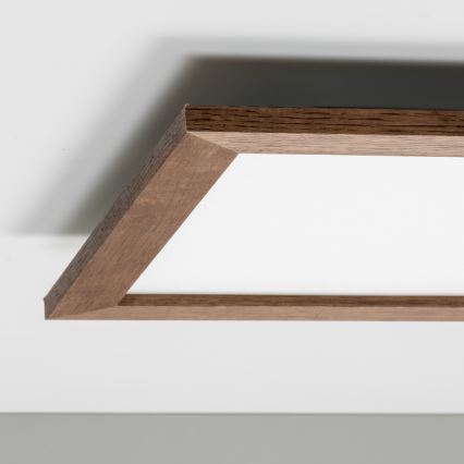 Brilagi - Himmennettävä LED-kattovalaisin SLIMFRAME WOOD LED/36W/230V 49,5x49,5 cm 3000-6000K tummanruskea + kauko-ohjaus