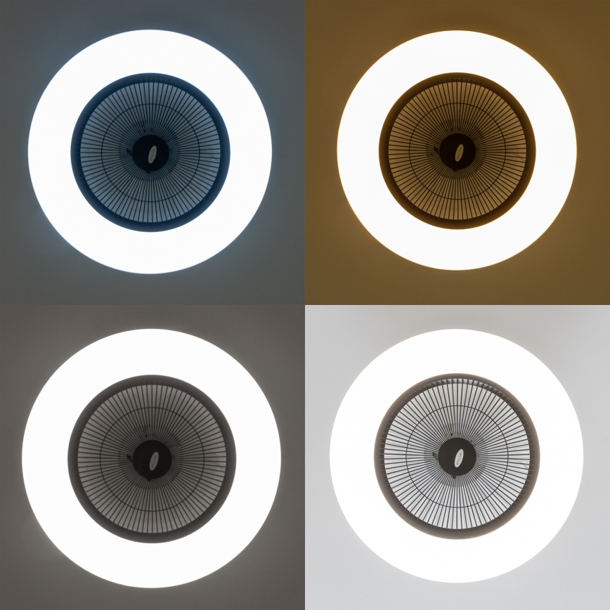 Brilagi - LED Himmennettävä valo tuulettimella AURA LED/38W/230V 3000-6000K musta + kaukosäädin