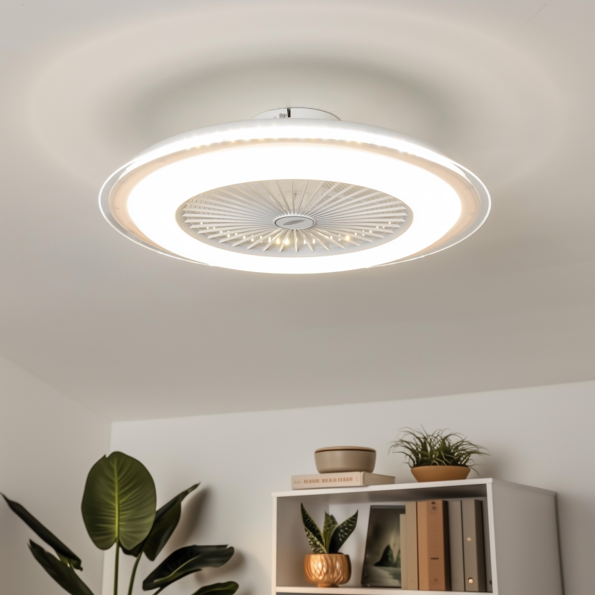 Brilagi - LED Himmennettävä valo tuulettimella RONDA LED/48W/230V 3000-6000K valkoinen + kaukosäädin